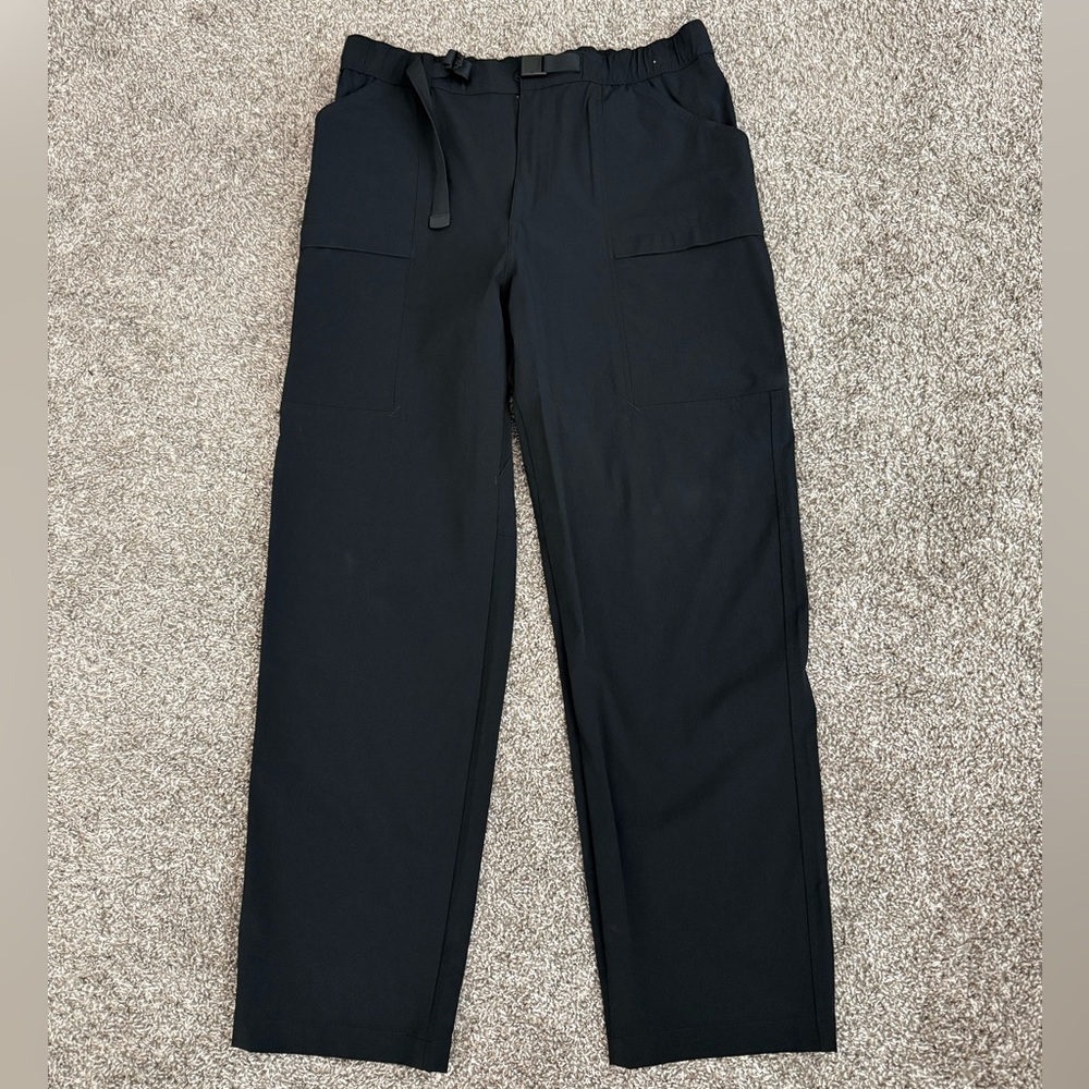 Uniqlo Warm Lined Pants Black Utility Cargo Style